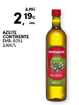 Continente Azeite Continente 0,75L promoção