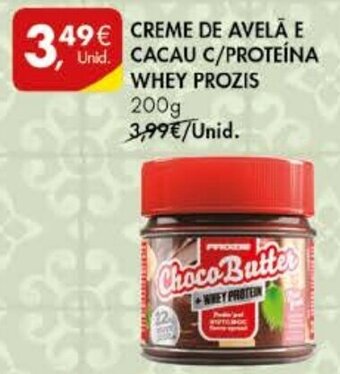 Pingo Doce Creme de Avelã e Cacau C/ Proteína Whey Prozis 200g promoção