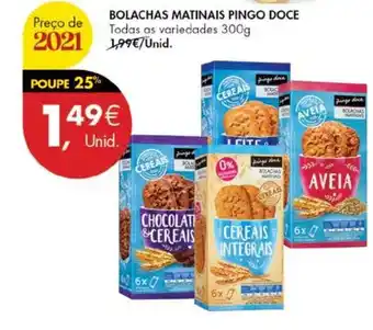 Pingo Doce Bolachas Matinais Pingo Doce 300g promoção