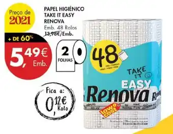 Pingo Doce Papel Higiénico Take It Easy Renova 48 rolos promoção