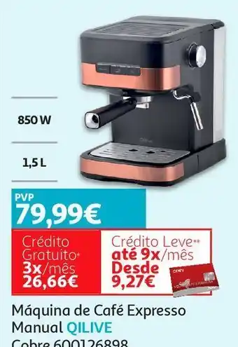 Máquina café expresso manual qilive cobre