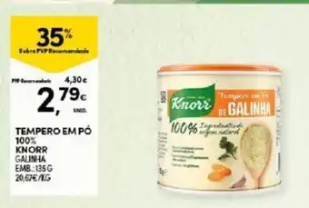 Continente Tempero em pó 100% Knorr 135g promoção