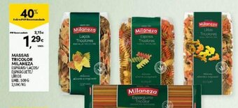 Continente Massas Tricolor Milaneza 500g promoção