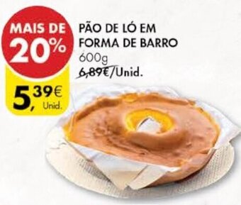 Pingo Doce Pão de Ló em Forma de Barro 600g promoção