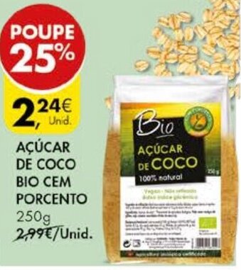 Pingo Doce Açúcar de Coco Bio Cem Porcento 250g promoção