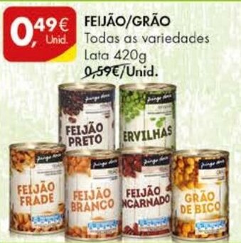Pingo Doce Feijão/ Grão 420g promoção