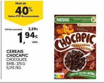 Cereal com chocolate chocapic