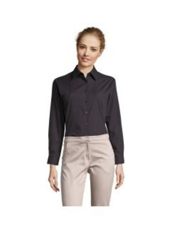 Camisa feminina popelina manga longa