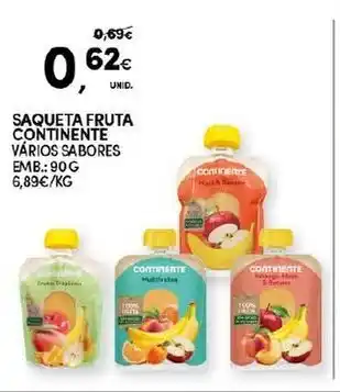 Continente Saqueta Fruta Continue 90g promoção