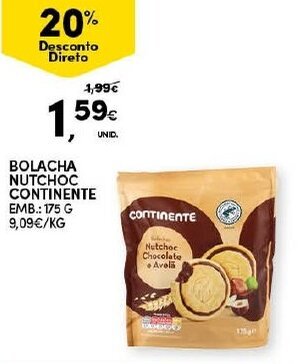 Bolacha Nutchoc Continente 175g