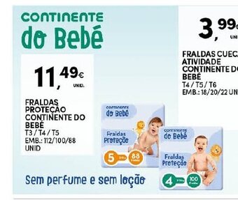 Continente Fraldas Proteção Continente do Bebé T3/ T4/ T5/ promoção