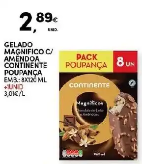 Continente Gelado Magnifico C/ Amendoa Continente Poupanca promoção