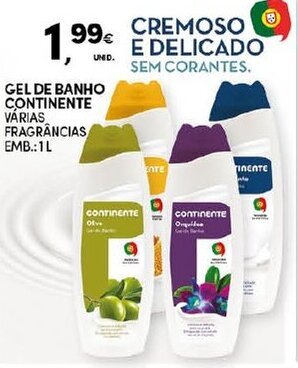 Continente Gel de Banho Continente 1L promoção