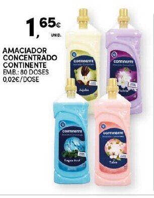 Continente Amaciador Concentrado Continente 80 Doses promoção