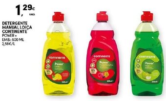 Continente Detergente Manual Loiça Continente Power+ 500ml promoção