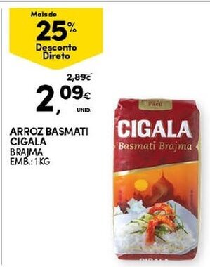 Continente Arroz Basmati Cigala 1kg promoção
