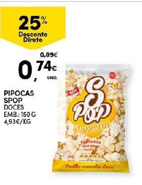 Continente Pipocas Spop Doces 150g promoção
