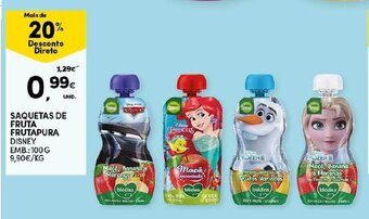 Continente Saquetas de Fruta Frutapura 100g promoção
