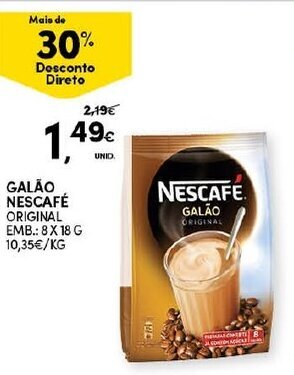 Continente Galão Nescafé 8x18g promoção