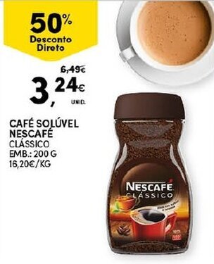 Continente Café Solúvel Nescafé 200g promoção