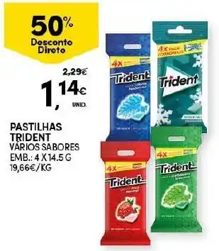 Continente Pastilhas Trident 4x14.5g promoção