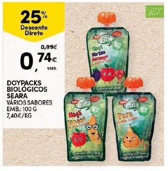 Continente Doypacks Biológicos Seara 100g promoção