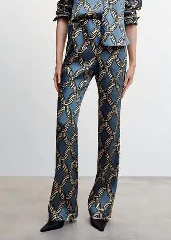 Mango Calças acetinadas estampadas promoção