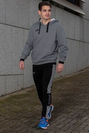 Sweatshirt com capuz confort cinzento melange preto