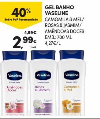 Continente Bom dia Gel de banho vaseline promoção