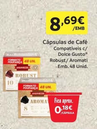 Amanhecer Cápsulas de café dolce gusto promoção