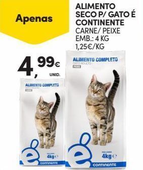 Ração para gatos continente