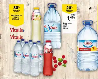 Continente Vitalis Água S/Gás Luso 7L promoção