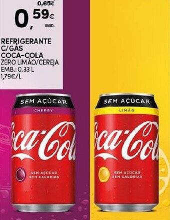 Continente Refrigerante C/Gás Coca-Cola 0,33L promoção