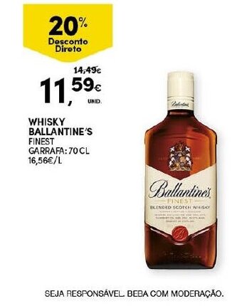 Continente Whisky Ballantine's Finest 70cl promoção