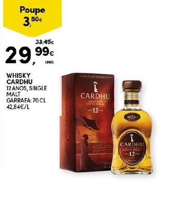 Continente Whisky Cardhu 70cl promoção