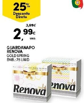 Continente Guardanapo Renova 75 Unid promoção