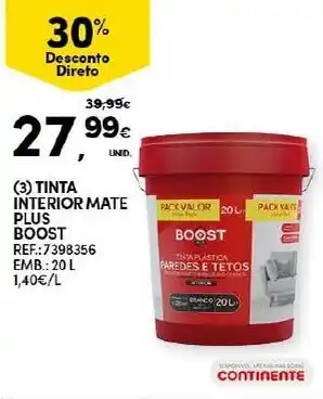 Tinta Interior Mate Plus Boost 20L