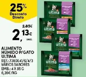 Continente Alimento Humido P/Gato Ultima 4x85g promoção