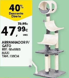 Continente Arranhador P/Gato 138cm promoção
