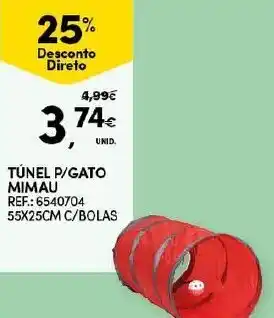 Continente Túnel P/Gato Mimau 55x25cm promoção