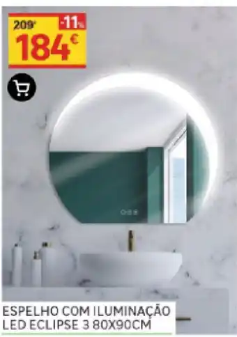 Leroy Merlin Espelho com Iluminição Led Eclipse 3 80x90cm promoção
