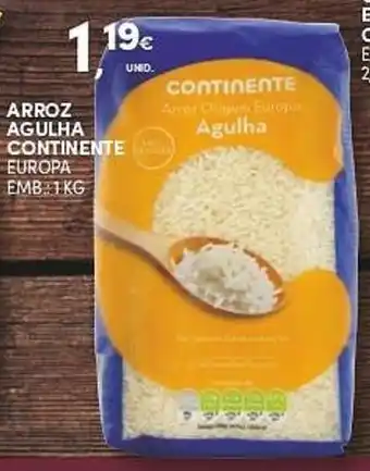 Continente Arroz Agulha Continente 1kg promoção