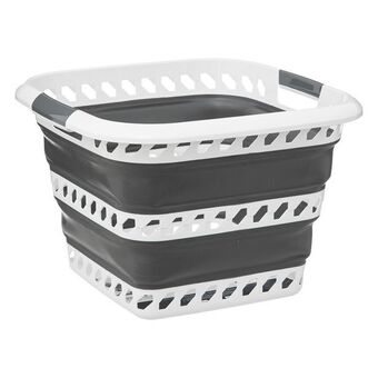 Cesto dobrável branco e cinza 40l