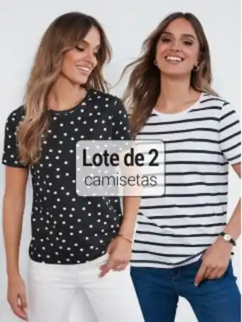 Venca Lote 2 t-shirts manga curta riscas e às bolinhas promoção