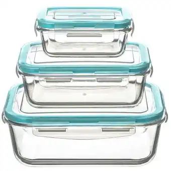 Conjunto de 3 caixas vidro retangulares