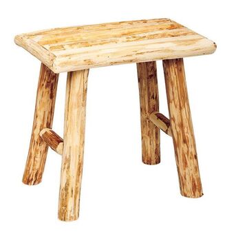 Tamborete castanho em madeira woody