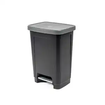 Balde do lixo preto e cinza antracite com pedal step 25l