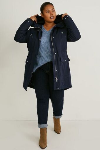 Parka with hood
