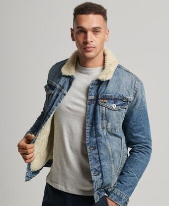Superdry Denim sherpa jacket promoção