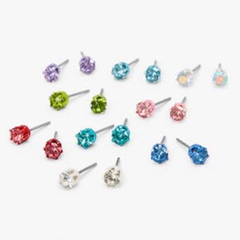 Claire's Crystal stud rainbow earrings promoção